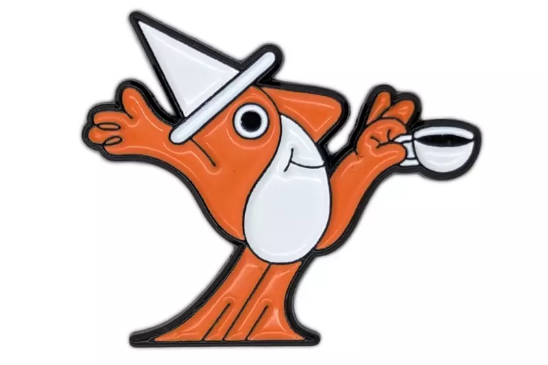 Spilla in metallo smaltato Caffè