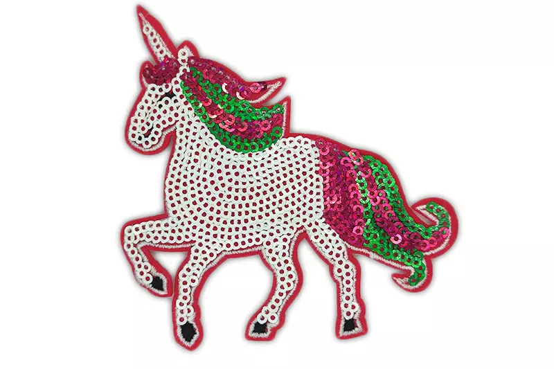 Patch Speciale Ricamato Personalizzato con Paillettes Unicorno per Bambini